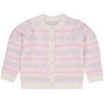 Copenhagen Colors Merino Pattern Cardigan - Lavender Combi - 80 cm