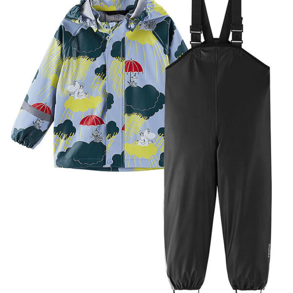 Reima Regntøj m. Seler - PU - Moomin Plask - Airy Blue
