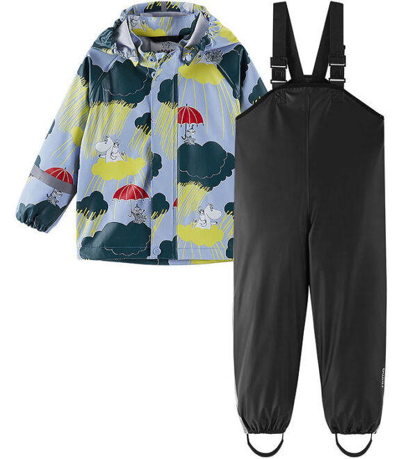 Reima Regntøj m. Seler - PU - Moomin Plask - Airy Blue