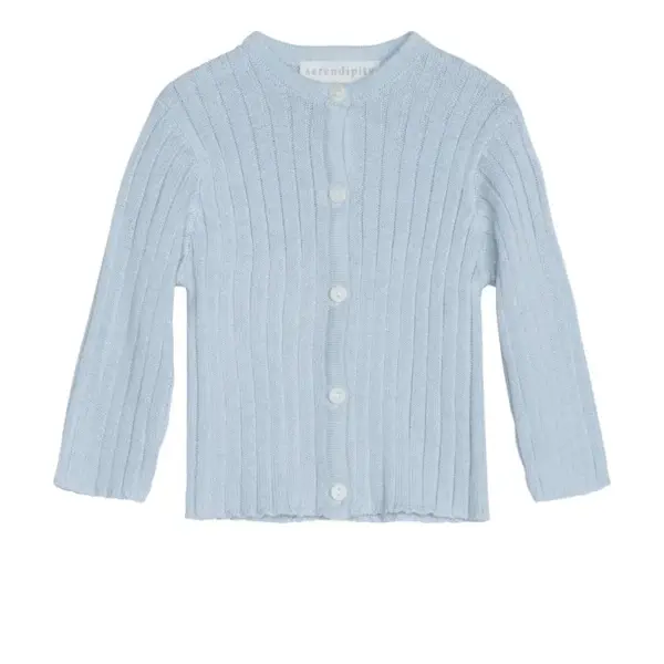 Rib Cardigan - Lyseblå - 74