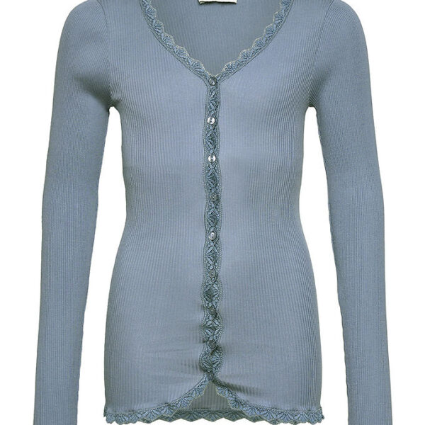 Rosemunde Cardigan - Rib - Balta - Infinity m. Blonder