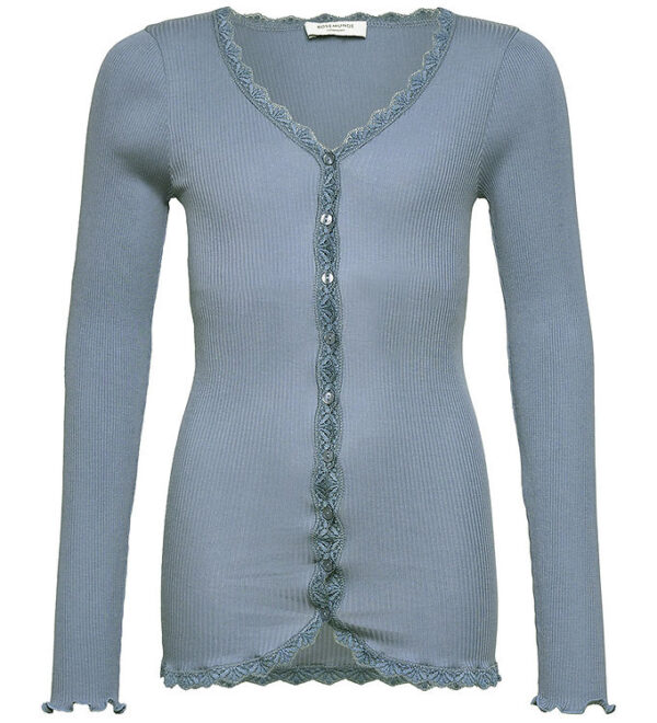 Rosemunde Cardigan - Rib - Balta - Infinity m. Blonder