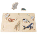 Sebra Puslespil - Træ - 8 Brikker - World Of Sebra