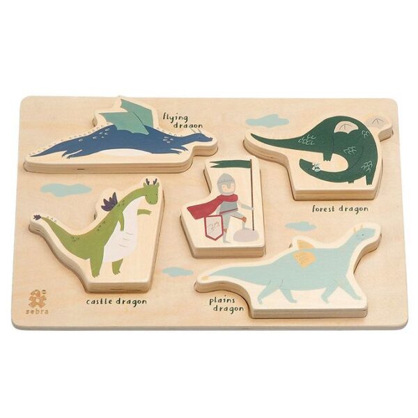 Sebra Puslespil - Træ - Dragon Tales