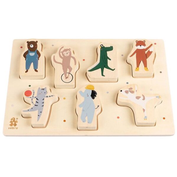 Sebra Puslespil - Træ - Toes/Builders