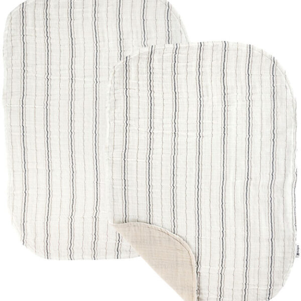 Sebra Pusleunderlag - 2-pak - Musselin - Cream Stripe
