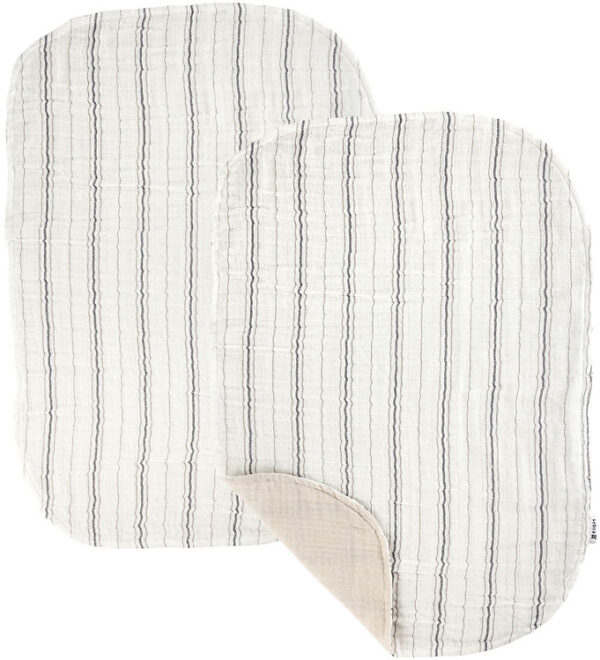 Sebra Pusleunderlag - 2-pak - Musselin - Cream Stripe