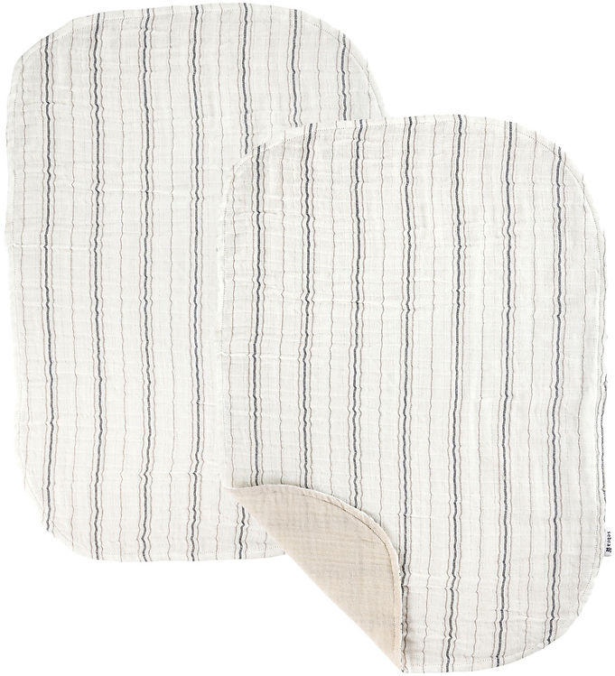 Sebra Pusleunderlag - 2-pak - Musselin - Cream Stripe