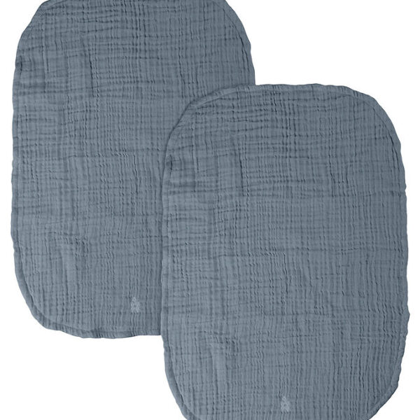 Sebra Pusleunderlag - 2-pak - Musselin - Forest Lake Blue Sebra Pusleunderlag - 2-pak - Musselin - Forest Lake Blue