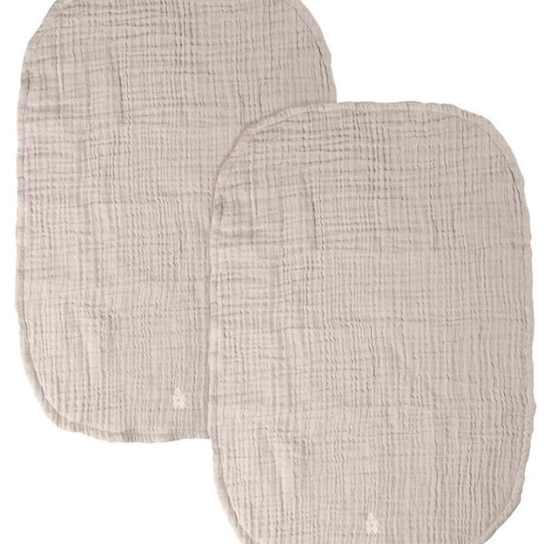 Sebra Pusleunderlag - 2-pak - Musselin - Jetty Beige