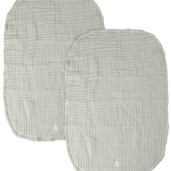 Sebra Pusleunderlag - 2-pak - Musselin - Mist Green Sebra Pusleunderlag - 2-pak - Musselin - Mist Green