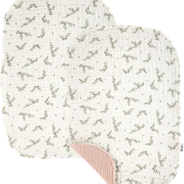 Sebra Pusleunderlag - 2-pak - Musselin - Powder Rose