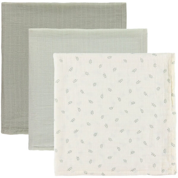 Sebra Stofble - 3-pak - 75x75 cm - Sophora Leaves/Mist Green