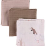 Sebra Stofbleer - 75x75 - 3-pak - Teeny Toes