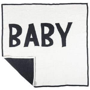 Sebra Strikket Babytæppe - 80x80 - Creme/Koksgrå