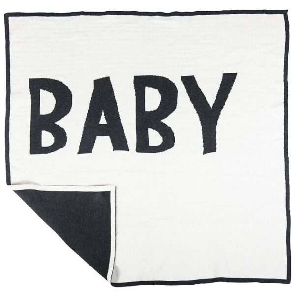 Sebra Strikket Babytæppe - 80x80 - Creme/Koksgrå