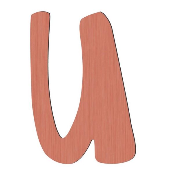 Sebra Træbogstaver - U - Watermelon Pink