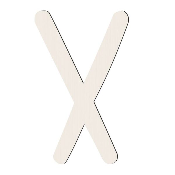 Sebra Træbogstaver - X - Birchbark Beige