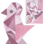Sebra Wallstickers - Rosa Geometrisk Fugl