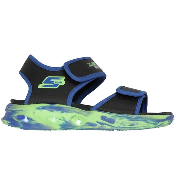 Skechers Sandaler m. Lys - Lights Sola - Sort/Blå