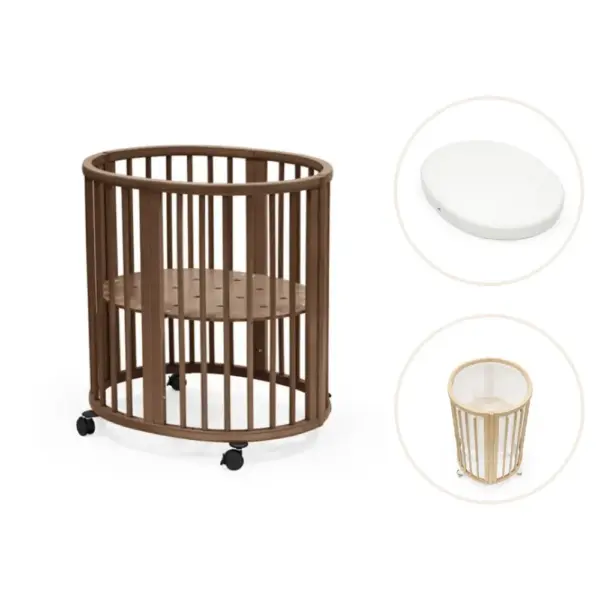 Sleepi mini inkl. madras, lagen og sengerand - Warm brown