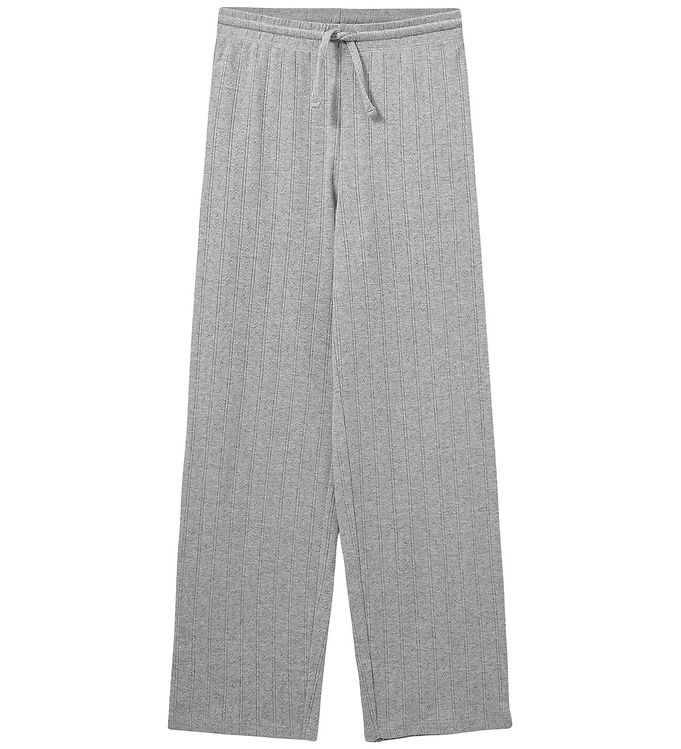 Sofie Schnoor Bukser - LovaSY - Gråmeleret m. Hulmønster