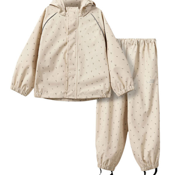 Sofie Schnoor Regntøj - PU - Varask - Sand m. Blomster Sofie Schnoor Regntøj - PU - Varask - Sand m. Blomster