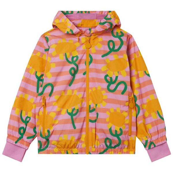 Stella McCartney Kids Jakke - Rosa/Orangestribet m. Solsikker