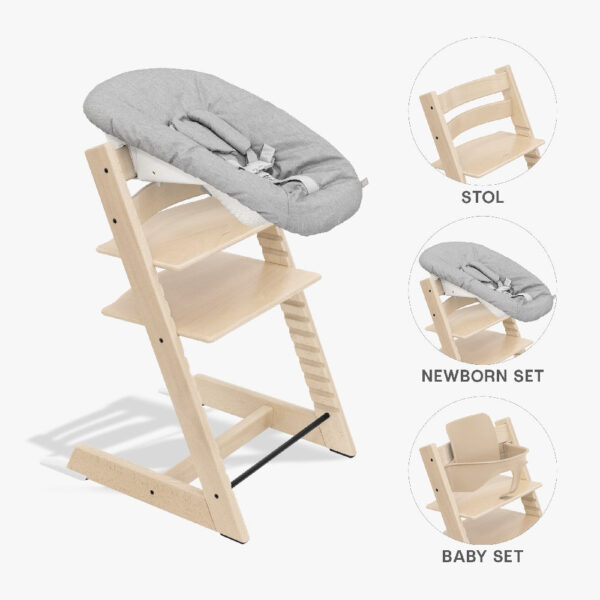 Stokke Tripp Trapp Bundle - Højstol, Babyset og Newborn - Natur
