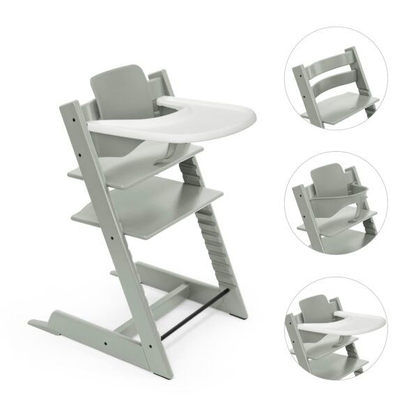 Stokke Tripp Trapp Bundle - Højstol, Babyset og Tray - Glacier Green
