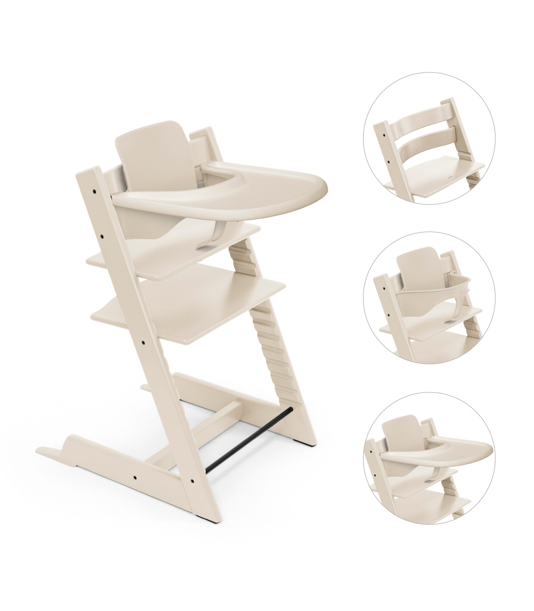 Stokke Tripp Trapp Bundle - Højstol, Babyset og Tray - Vanilla White