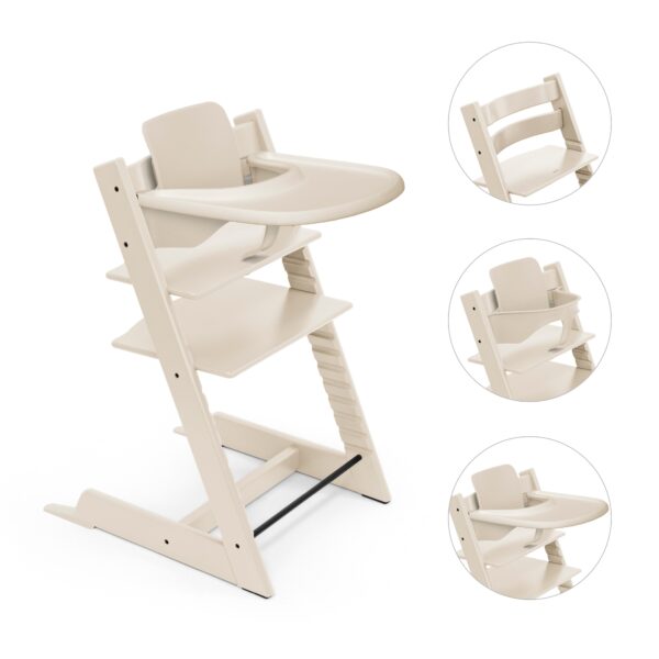 Stokke Tripp Trapp Bundle - Højstol, Babyset og Tray - Vanilla White
