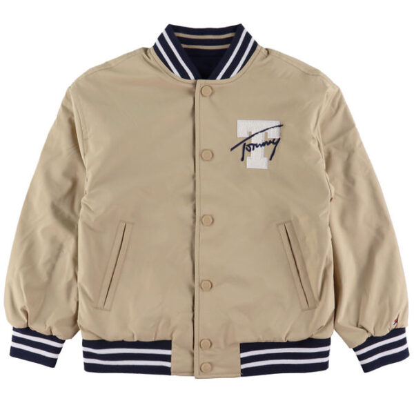 Tommy Hilfiger Bomberjakke - Vendbar - Gentle Gold/Navy