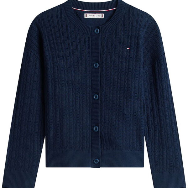 Tommy Hilfiger Cardigan - Strik - Pointelle - Dark Night Navy