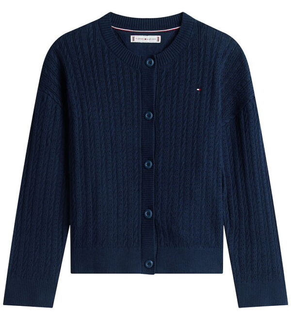 Tommy Hilfiger Cardigan - Strik - Pointelle - Dark Night Navy
