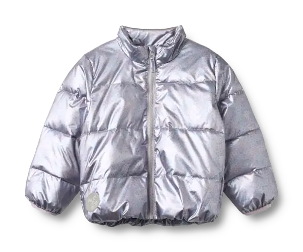 Ullu Letvægts Puffer Jakke - Silver sky flower - 110