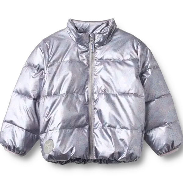 Ullu Letvægts Puffer Jakke - Silver sky flower - 110