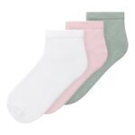 NAME IT 3-Pak Ankel Strømper Vira Aqua Gray Ballerina