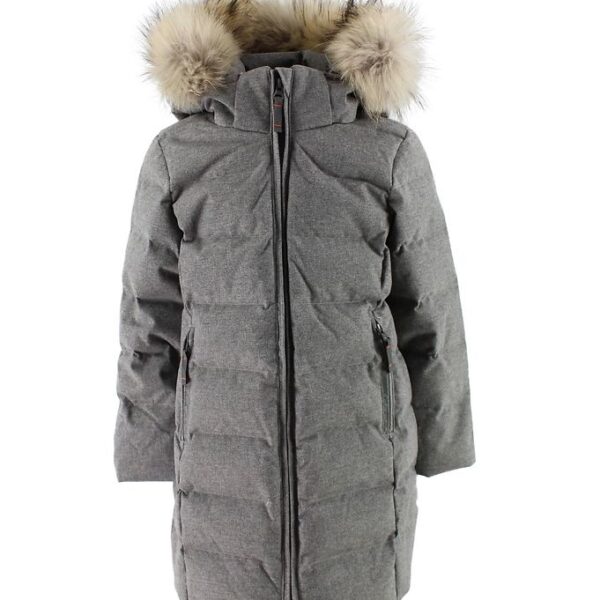 Ver de Terre Dunfrakke m. Pels - Gråmeleret