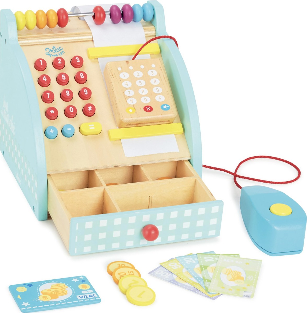 Vilac | Kasseapparat i træ - 25 dele