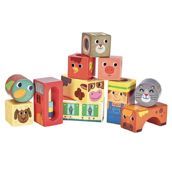 Vilac Klodser m. Lyd - Træ - 11 Dele - Bondegårdsdyr