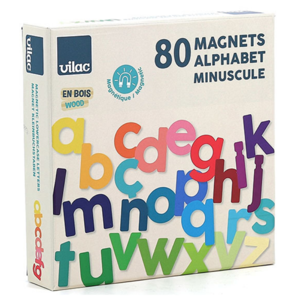 Vilac | Magnetbogstaver af træ - Små, 80 dele