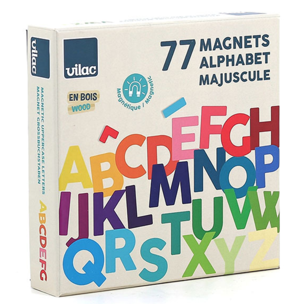 Vilac | Magnetbogstaver af træ - Store, 77 dele