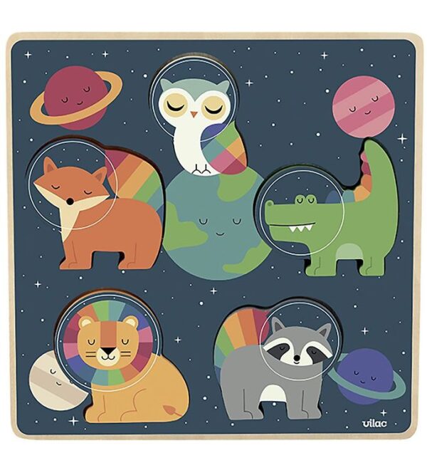 Vilac Puslespil - Træ - 5 Brikker - Rummet