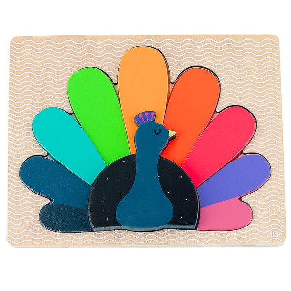 Vilac Puslespil - Træ - 8 Brikker - Påfugl