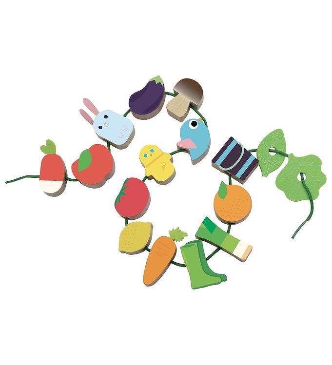 Vilac Træperler - 14 Dele - Grøntsager