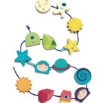 Vilac Træperler - 14 Dele - Rummet & Stjernerne