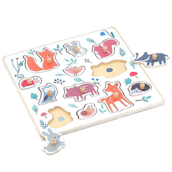 Vilac Træpuslespil - 12 Brikker - Skovens Dyr