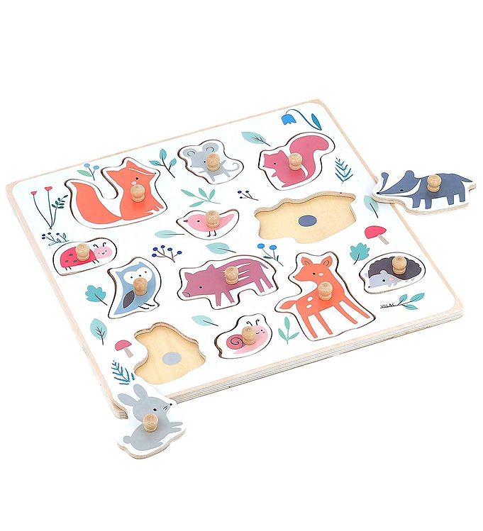 Vilac Træpuslespil - 12 Brikker - Skovens Dyr