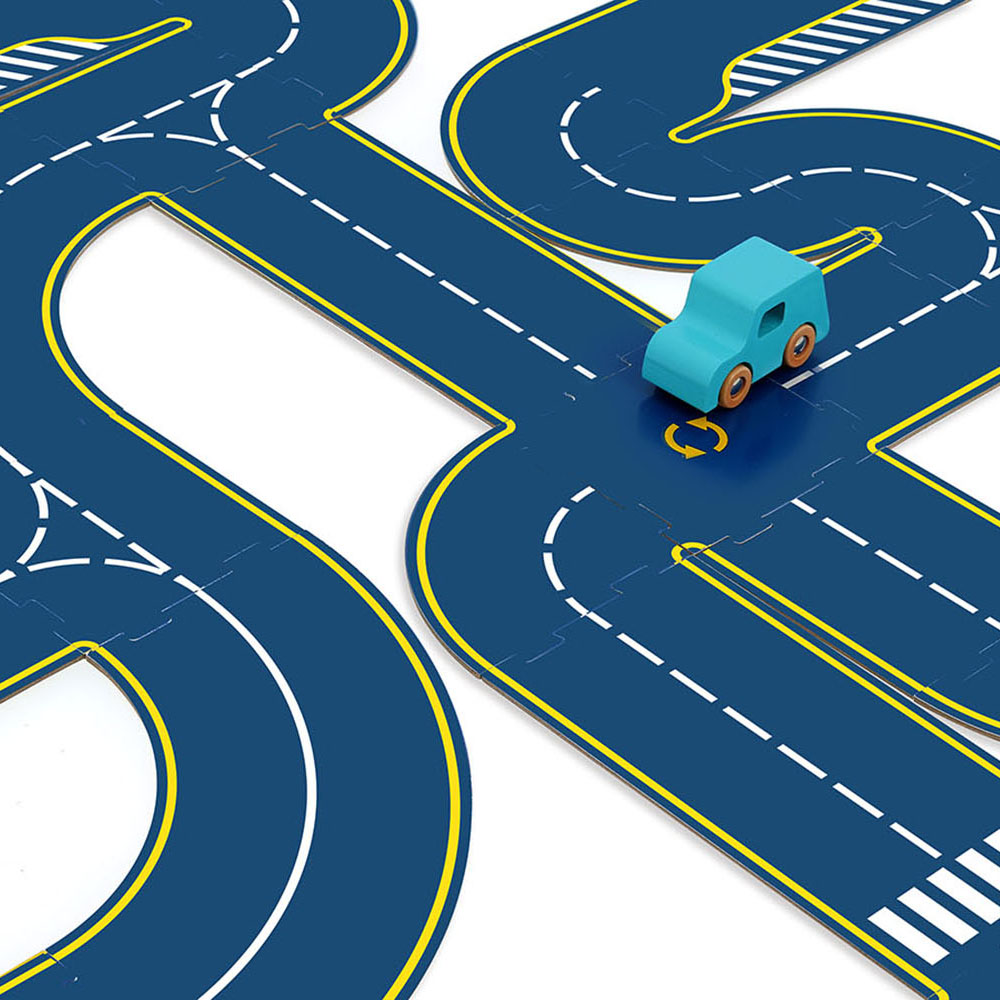 Vilac | Vilacity - Dobbeltsidet bilbane, 42 dele